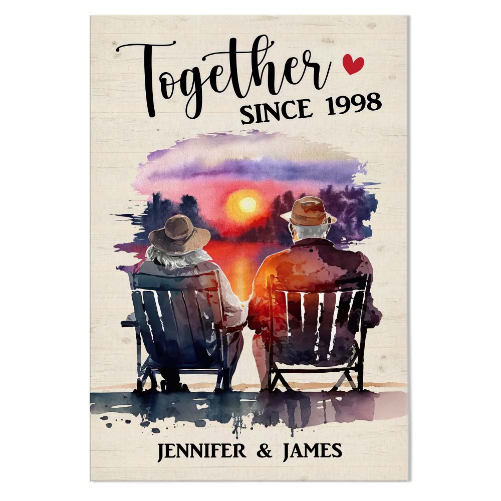 Personalized Gift for Couple Anniversary Sunset Canvas Personalized Gift for Couple Anniversary Sunset Canvas