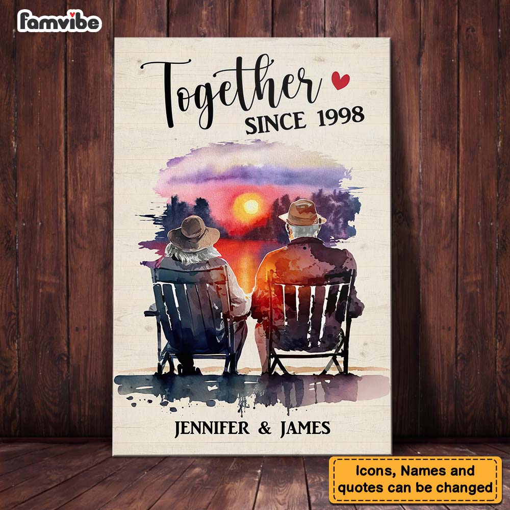 Personalized Gift for Couple Anniversary Sunset Canvas Personalized Gift for Couple Anniversary Sunset Canvas