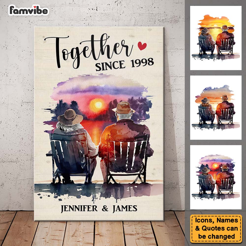 Personalized Gift for Couple Anniversary Sunset Canvas Personalized Gift for Couple Anniversary Sunset Canvas
