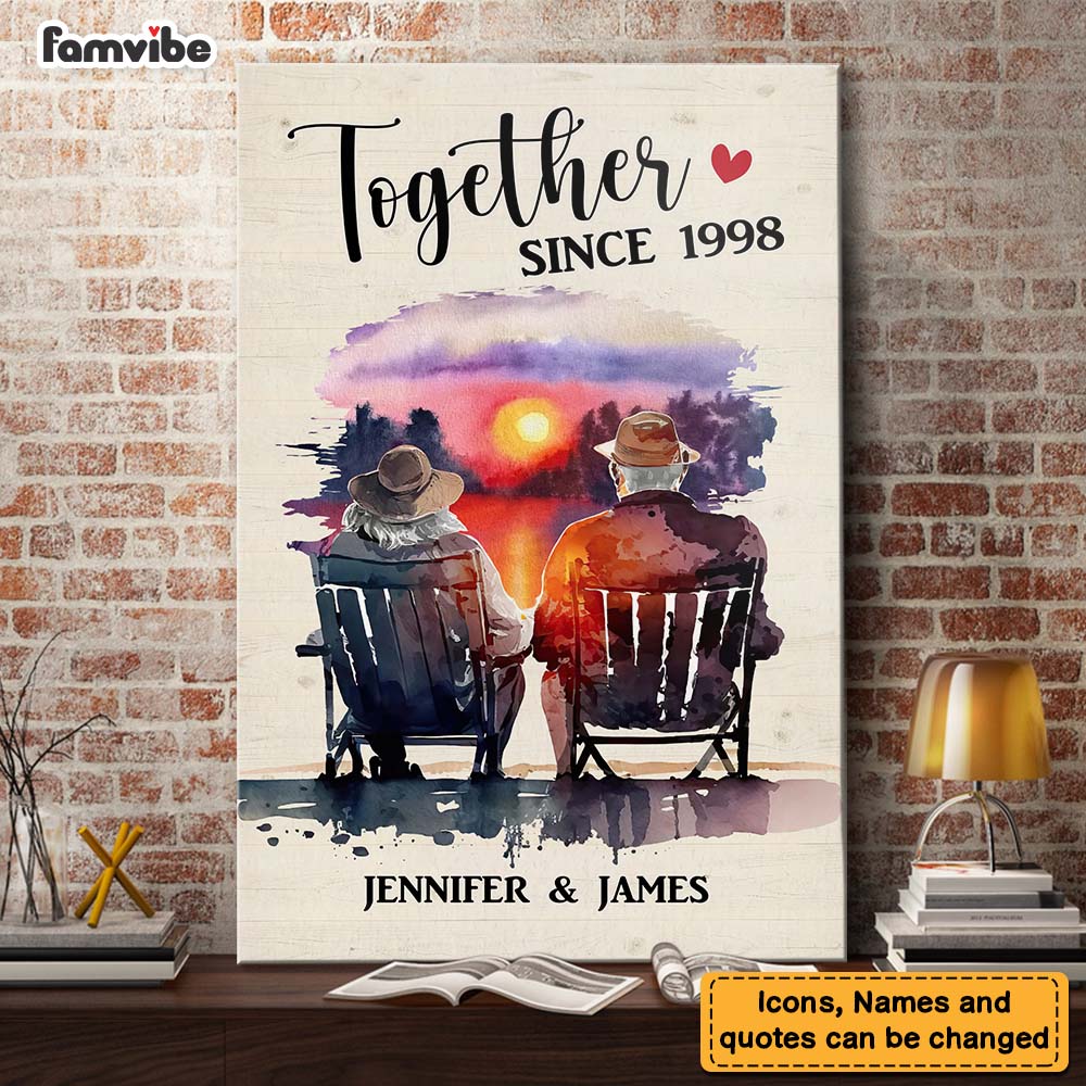 Personalized Gift for Couple Anniversary Sunset Canvas Personalized Gift for Couple Anniversary Sunset Canvas