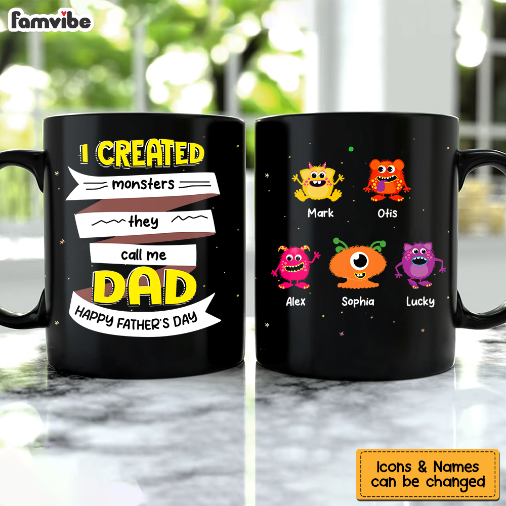 Personalized Gift for Dad I Created Monsters Mug Personalized Gift for Dad I Created Monsters Mug