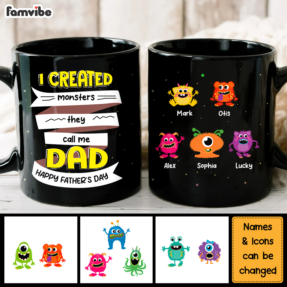 Personalized Gift for Dad I Created Monsters Mug Personalized Gift for Dad I Created Monsters Mug