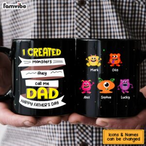 Personalized Gift for Dad I Created Monsters Mug 4