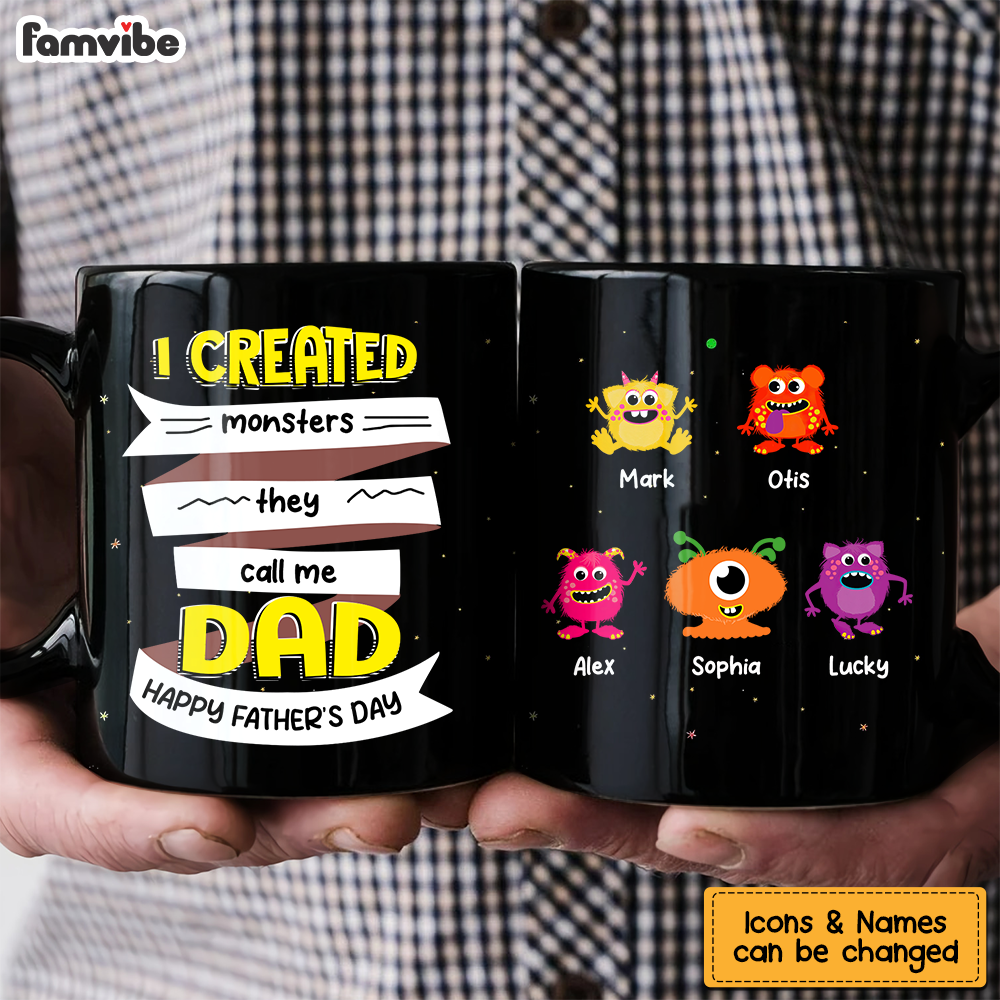 Personalized Gift for Dad I Created Monsters Mug Personalized Gift for Dad I Created Monsters Mug