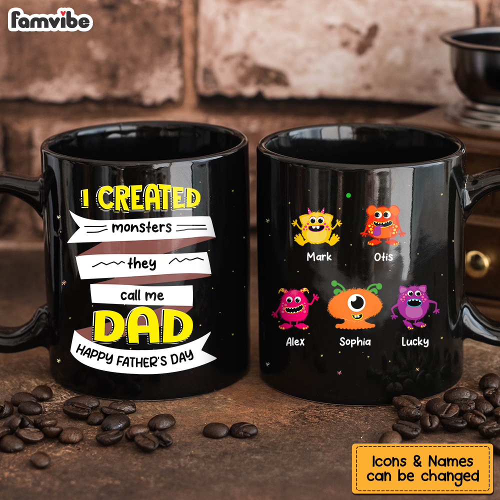Personalized Gift for Dad I Created Monsters Mug Personalized Gift for Dad I Created Monsters Mug