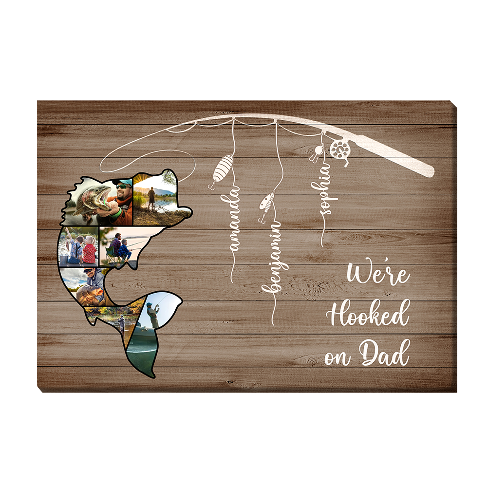 Personalized Gift for Dad We Are Hooked Canvas Personalized Gift for Dad We Are Hooked Canvas