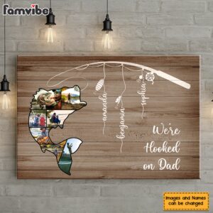 Personalized Gift for Dad We Are Hooked Canvas