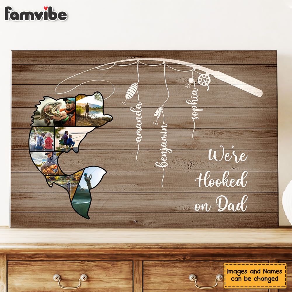 Personalized Gift for Dad We Are Hooked Canvas Personalized Gift for Dad We Are Hooked Canvas