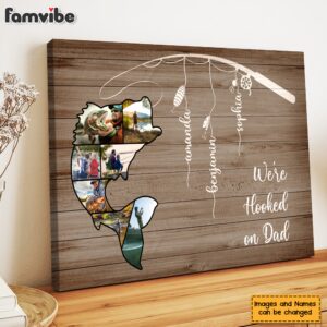 Personalized Gift for Dad We Are Hooked Canvas 4 1