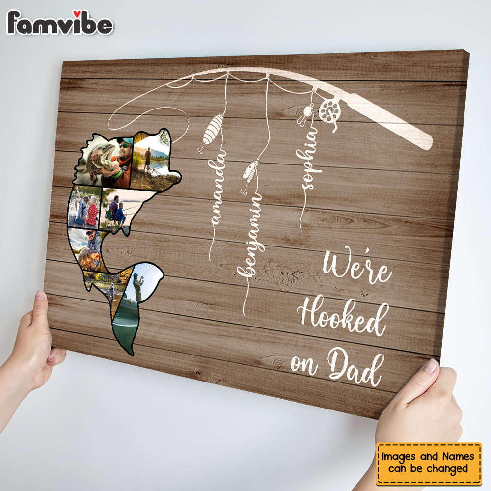 Personalized Gift for Dad We Are Hooked Canvas Personalized Gift for Dad We Are Hooked Canvas