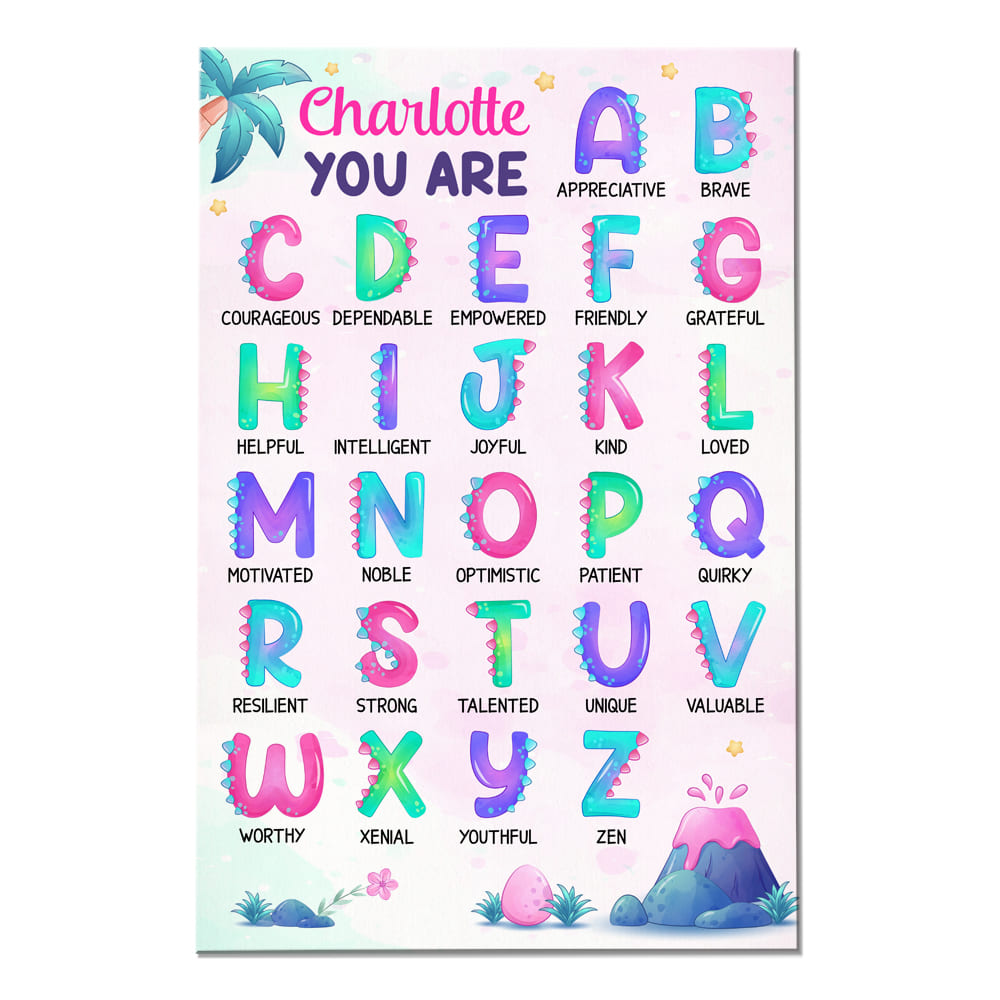 Personalized Gift for Daughter Granddaughter Alphabet Affirmation Canvas Personalized Gift for Daughter Granddaughter Alphabet Affirmation Canvas
