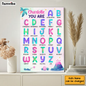 Personalized Gift for Daughter Granddaughter Alphabet Affirmation Canvas