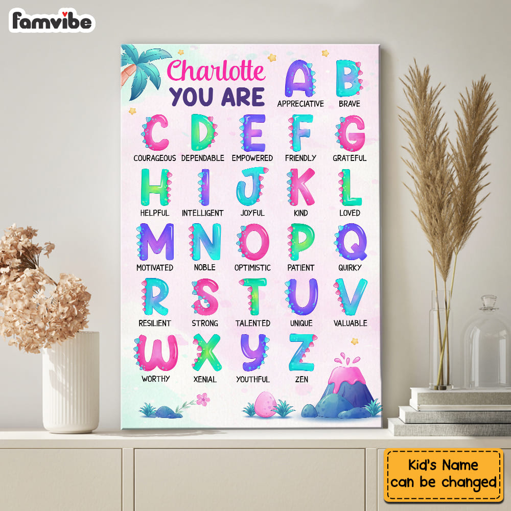 Personalized Gift for Daughter Granddaughter Alphabet Affirmation Canvas Personalized Gift for Daughter Granddaughter Alphabet Affirmation Canvas