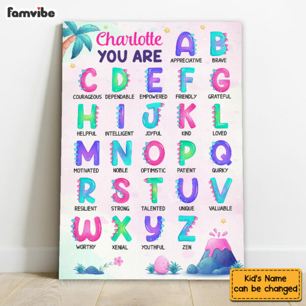 Personalized Gift for Daughter Granddaughter Alphabet Affirmation Canvas