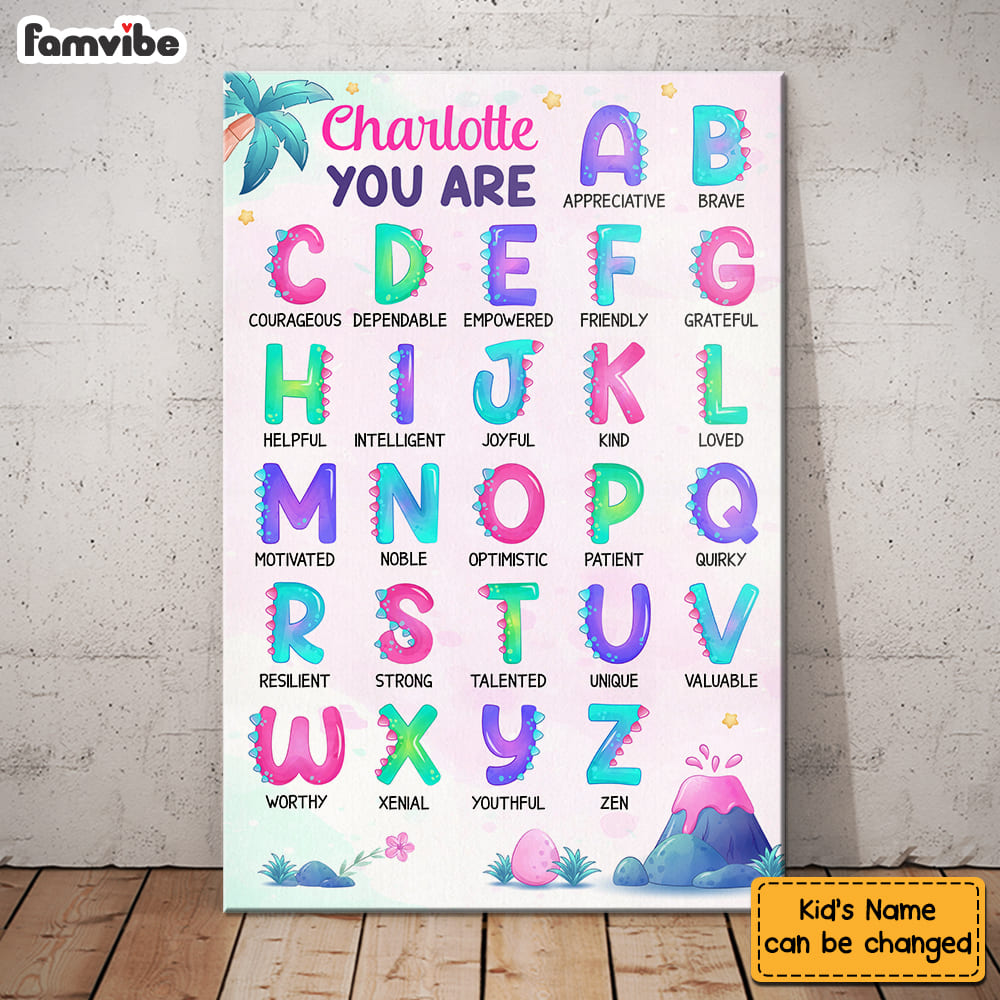 Personalized Gift for Daughter Granddaughter Alphabet Affirmation Canvas Personalized Gift for Daughter Granddaughter Alphabet Affirmation Canvas