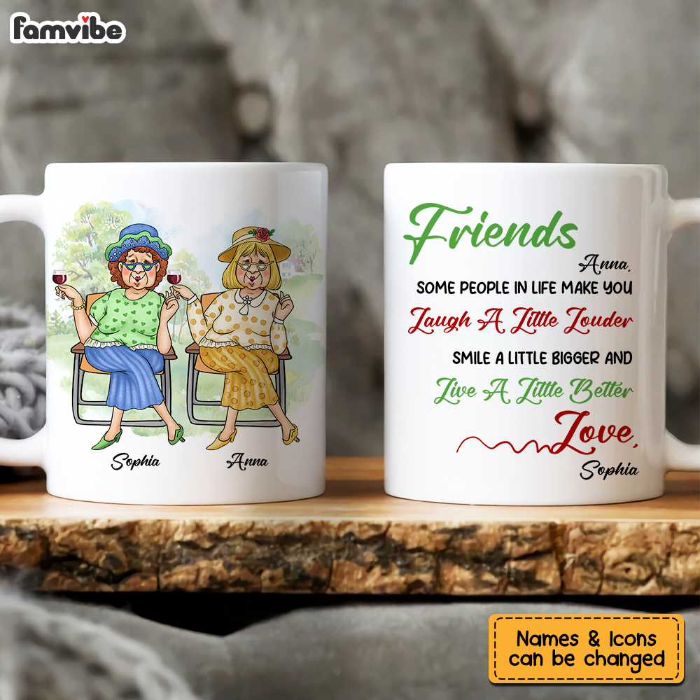 Personalized Gift for Friends Smile A Little Bigger Mug Personalized Gift for Friends Smile A Little Bigger Mug