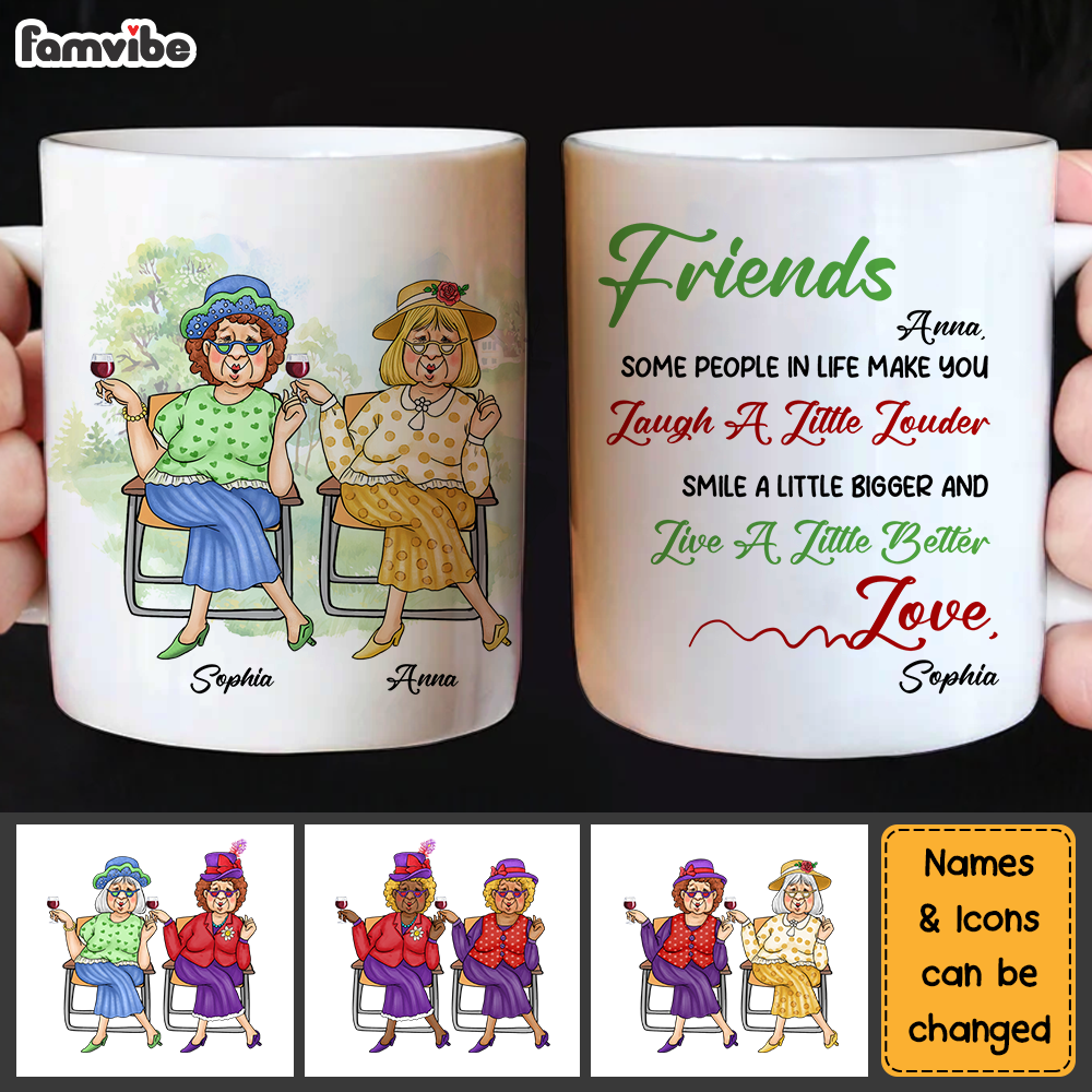 Personalized Gift for Friends Smile A Little Bigger Mug Personalized Gift for Friends Smile A Little Bigger Mug