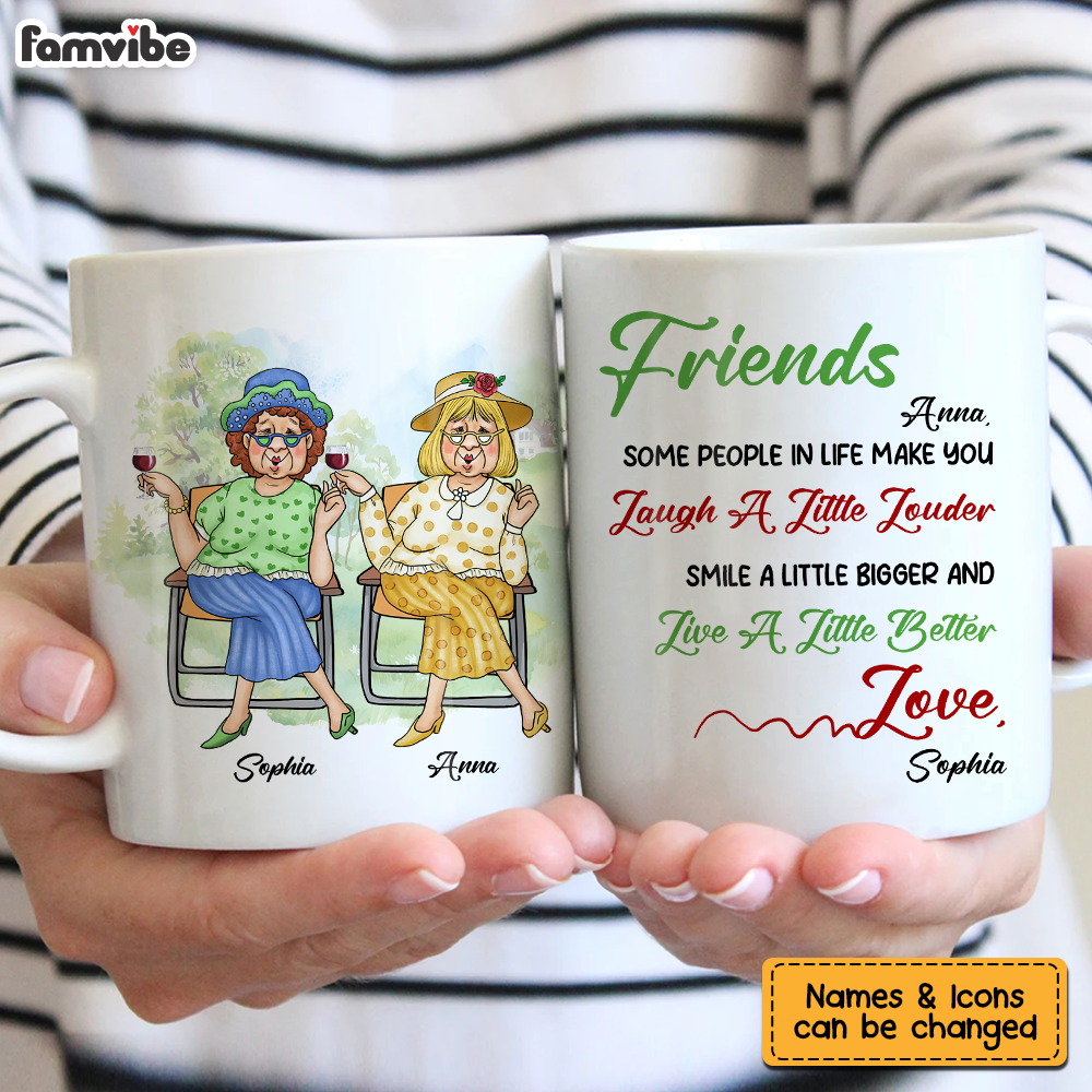 Personalized Gift for Friends Smile A Little Bigger Mug Personalized Gift for Friends Smile A Little Bigger Mug