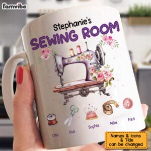 Personalized Gift for Grandm Sewing Set Mug
