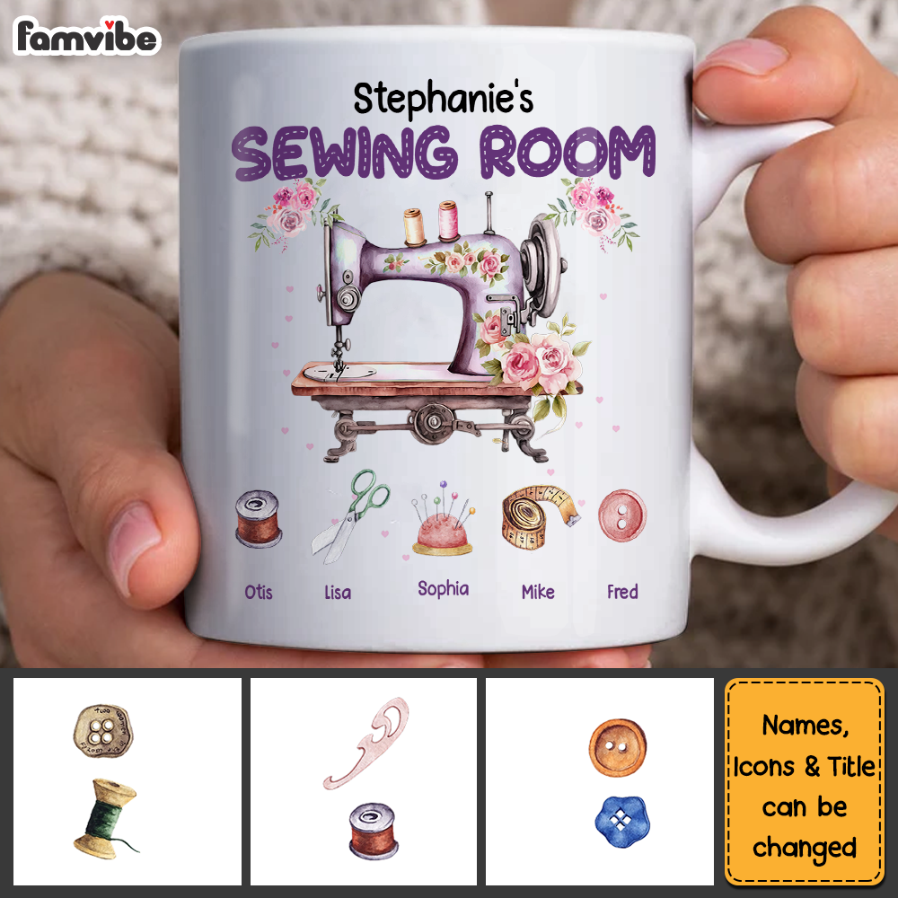 Personalized Gift for Grandm Sewing Set Mug Personalized Gift for Grandm Sewing Set Mug