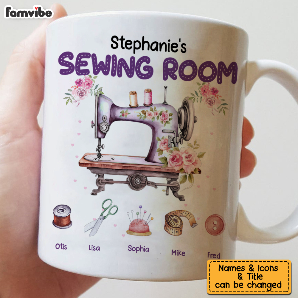 Personalized Gift for Grandm Sewing Set Mug Personalized Gift for Grandm Sewing Set Mug