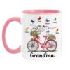 Personalized Gift for Grandma Bicycle With Flowers Mug