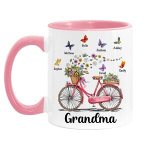 Personalized Gift for Grandma Bicycle With Flowers Mug