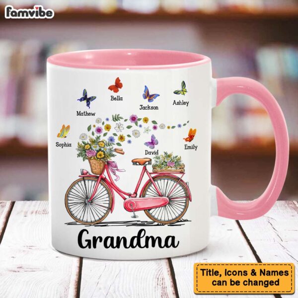 Personalized Gift for Grandma Bicycle With Flowers Mug