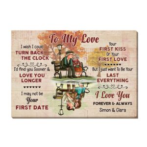 Personalized Gift for Old Couple I Wish I Could Turn Back The Clock Canvas