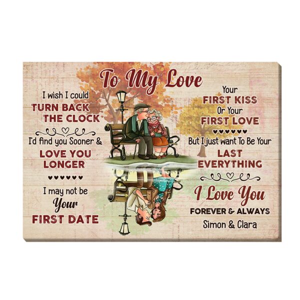 Personalized Gift for Old Couple I Wish I Could Turn Back The Clock Canvas