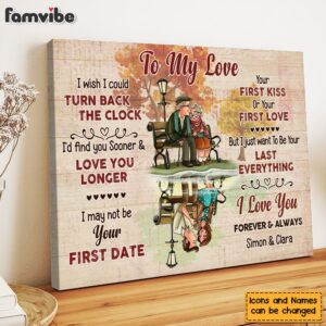 Personalized Gift for Old Couple I Wish I Could Turn Back The Clock Canvas