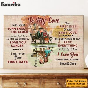 Personalized Gift for Old Couple I Wish I Could Turn Back The Clock Canvas 3