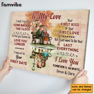 Personalized Gift for Old Couple I Wish I Could Turn Back The Clock Canvas 5