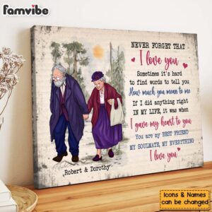 Personalized Gift for Old Couple Never Forget That I Love You Canvas