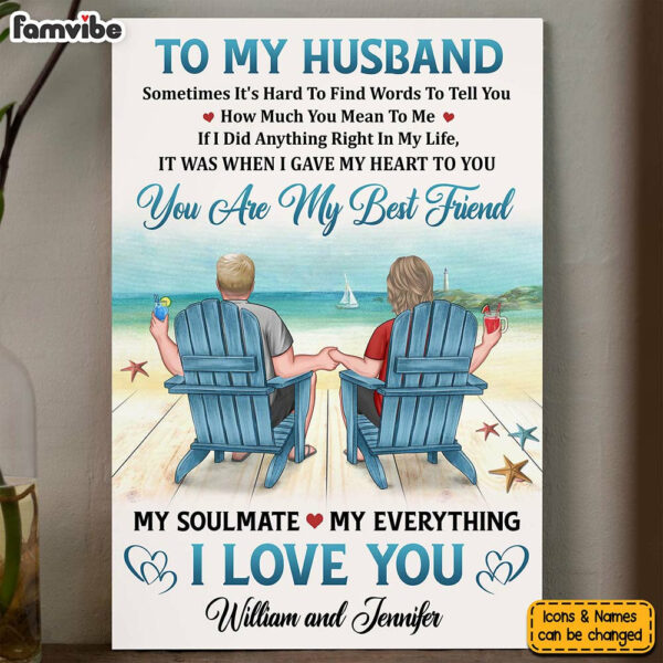 Personalized Gifts For My Husband To My Husband I Love You Canvas