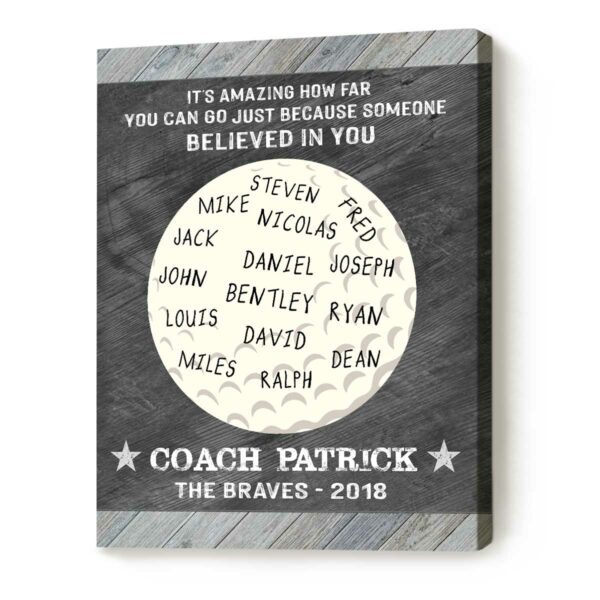 Personalized Golf Gifts For Coach, Golf Coach Gift With Names Sign, Golf Coach Retirement Gift