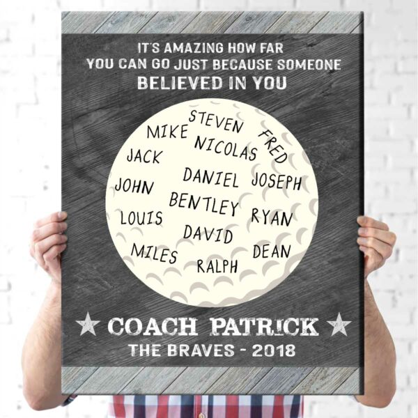 Personalized Golf Gifts For Coach, Golf Coach Gift With Names Sign, Golf Coach Retirement Gift