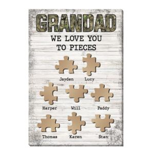 Personalized Grandad We Love You To Pieces Canvas