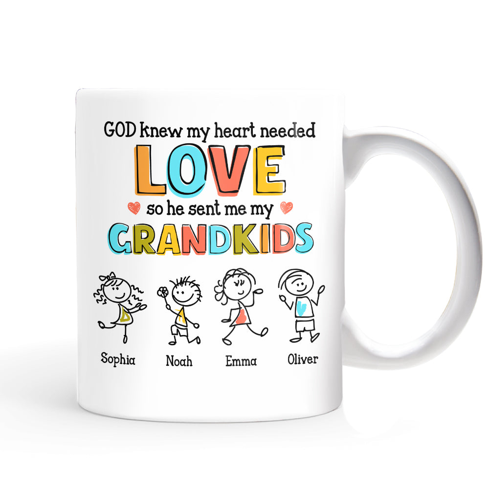 Personalized Grandkid Love Drawing Mug Personalized Grandkid Love Drawing Mug