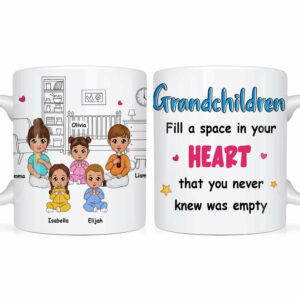 Personalized Grandkids Fill A Space In Your Grandma Heart Mug