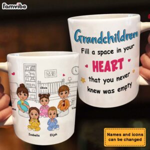 Personalized Grandkids Fill A Space In Your Grandma Heart Mug