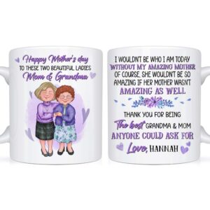 Personalized Grandma And Mom Thank You Mug