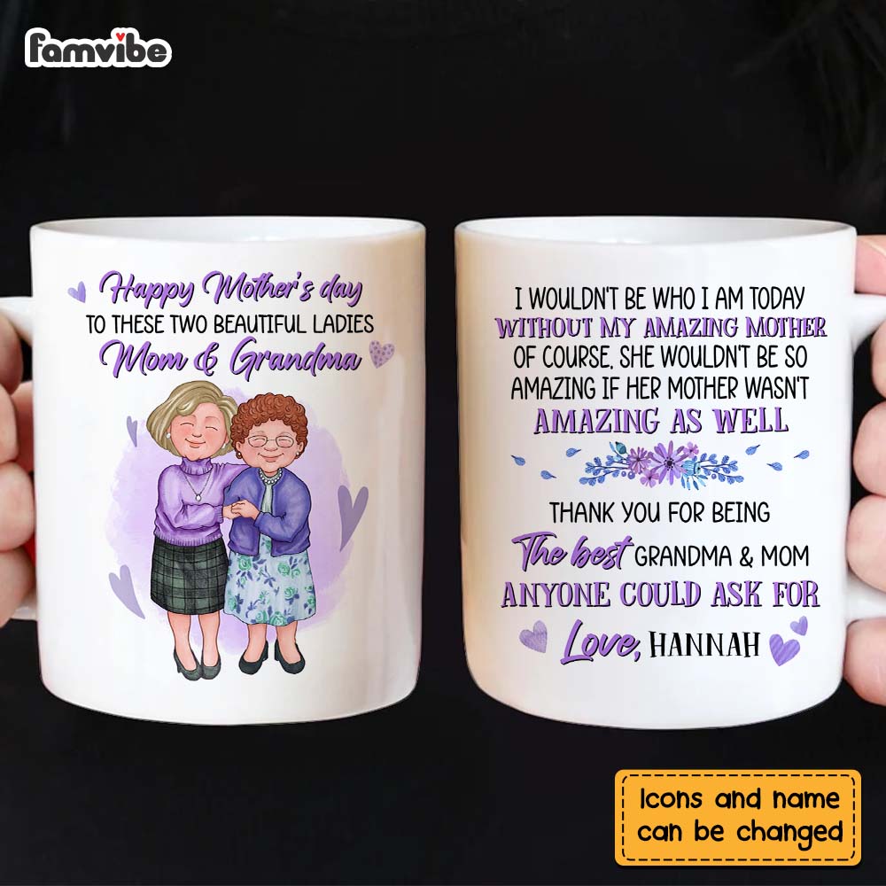 Personalized Grandma And Mom Thank You Mug Personalized Grandma And Mom Thank You Mug