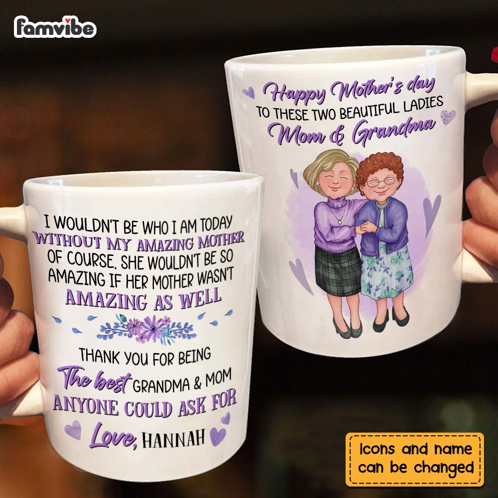 Personalized Grandma And Mom Thank You Mug Personalized Grandma And Mom Thank You Mug