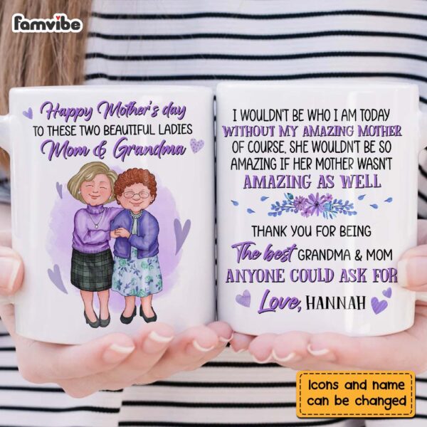 Personalized Grandma And Mom Thank You Mug