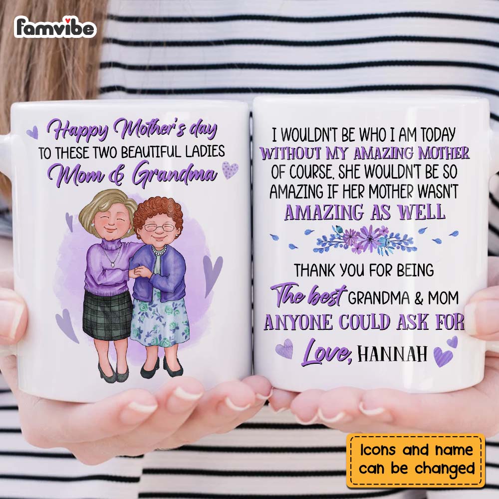 Personalized Grandma And Mom Thank You Mug Personalized Grandma And Mom Thank You Mug