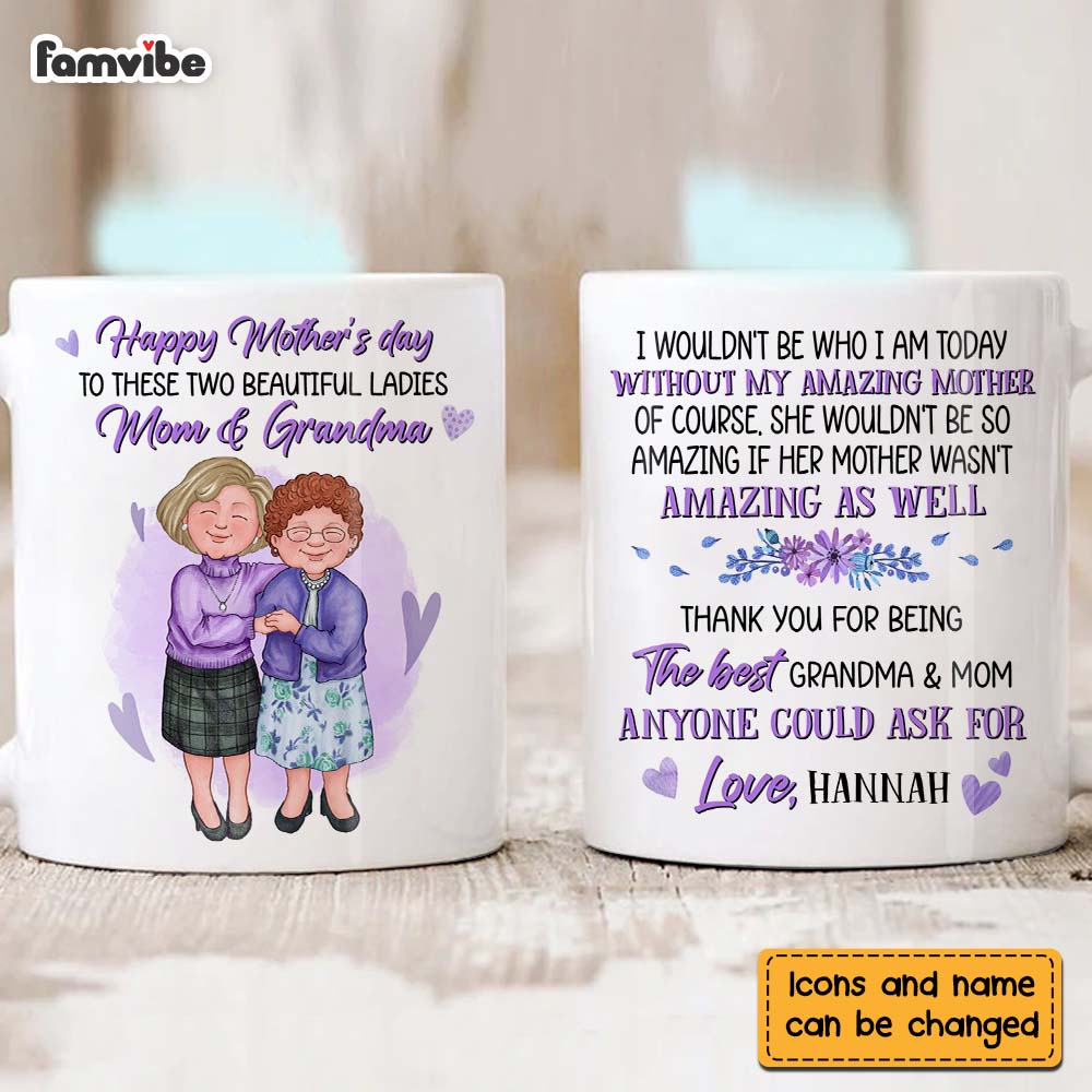 Personalized Grandma And Mom Thank You Mug Personalized Grandma And Mom Thank You Mug