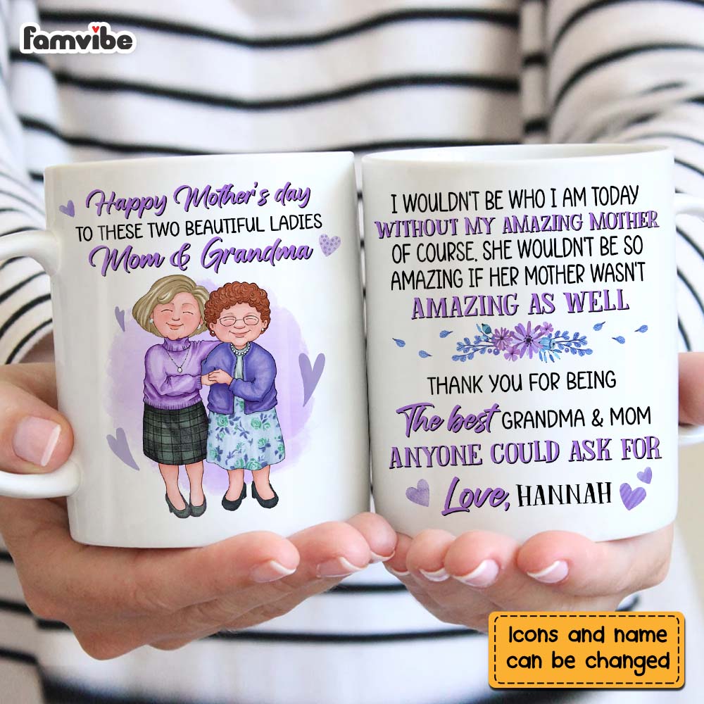 Personalized Grandma And Mom Thank You Mug Personalized Grandma And Mom Thank You Mug