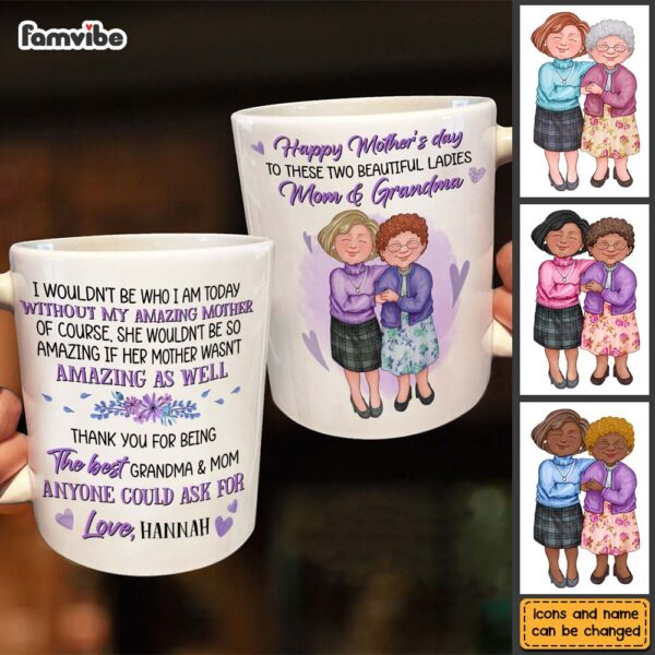 Personalized Grandma And Mom Thank You Mug