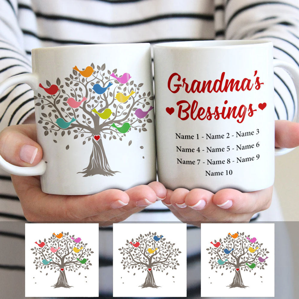 Personalized Grandma Blessing Tree Mug Personalized Grandma Blessing Tree Mug